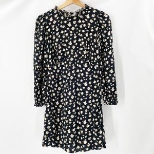 REFORMATION Jeans Size 2 Mini Dress Floral Long Sleeve Keyhole Ruffle Ecovero